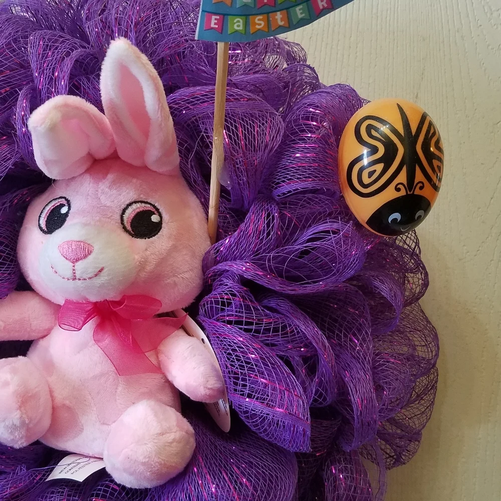 Handmade Easter Wall Decor or door wreath Made on a 8 inch wire wreath frame
